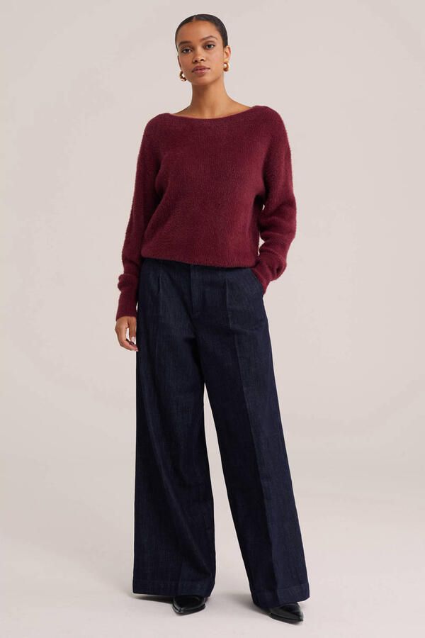 WE Fashion gebreide trui donkerrood - Foto 2