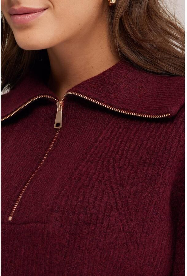 WE Fashion gebreide trui donkerrood - Foto 2