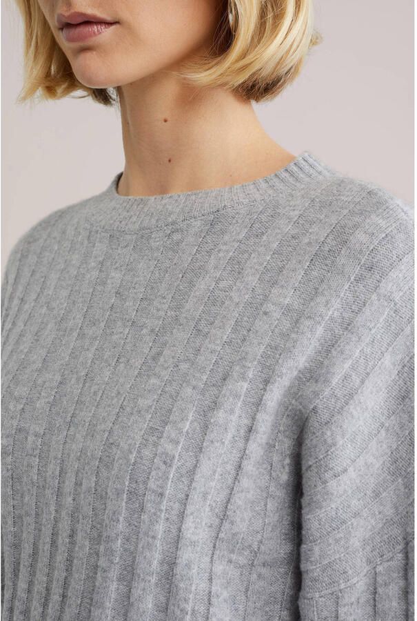WE Fashion gebreide trui grijs melange - Foto 2