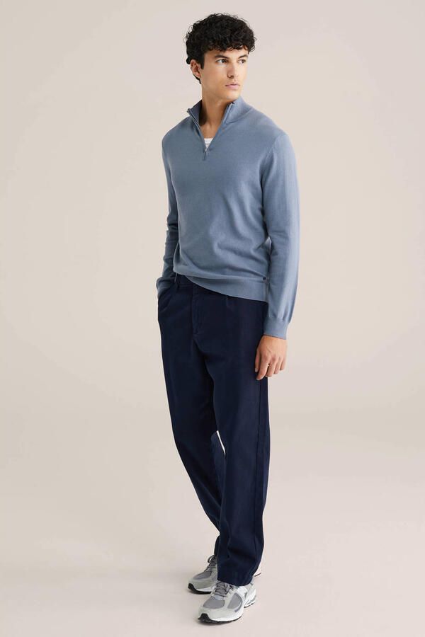 WE Fashion gebreide trui grijsblauw