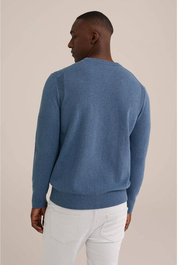 WE Fashion gebreide trui grijsblauw textuur