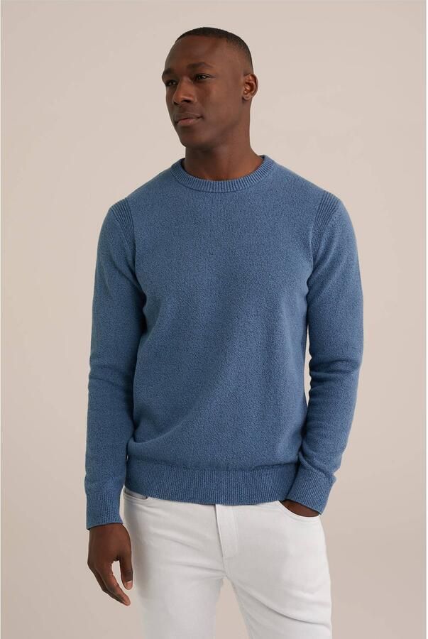 WE Fashion gebreide trui grijsblauw textuur - Foto 2