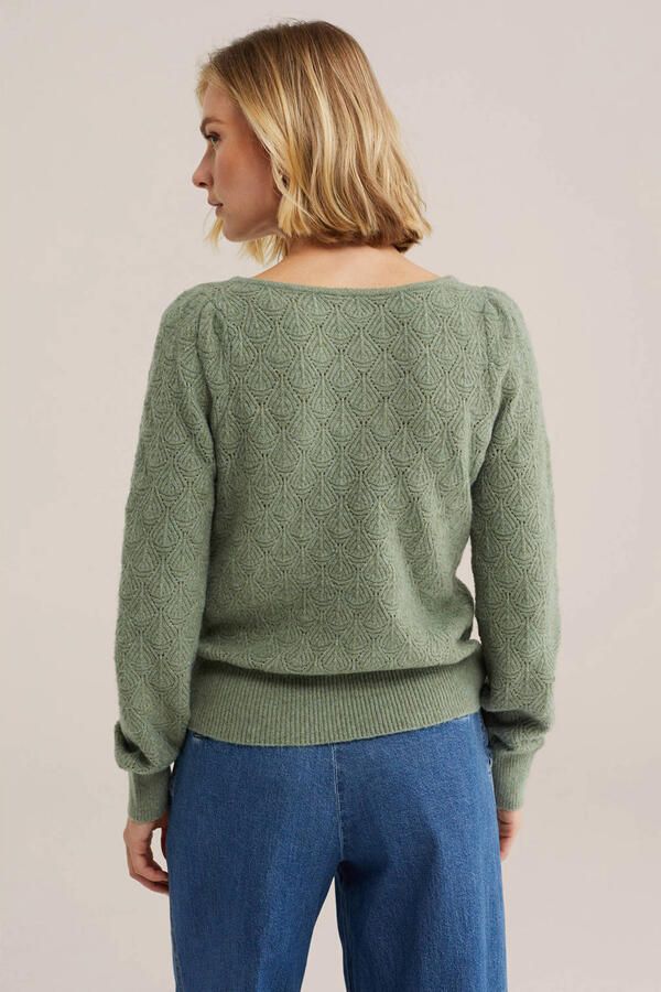 WE Fashion gebreide trui groen - Foto 3