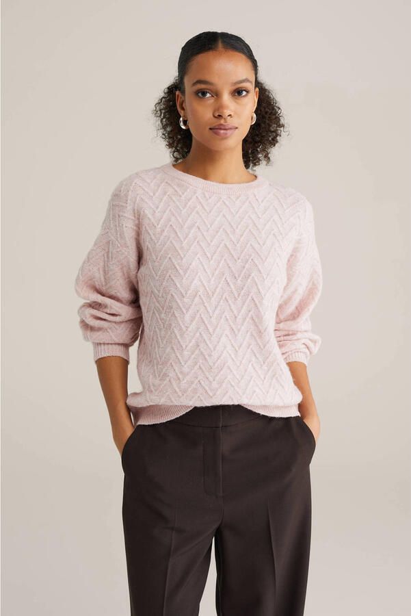 WE Fashion gebreide trui lichtroze
