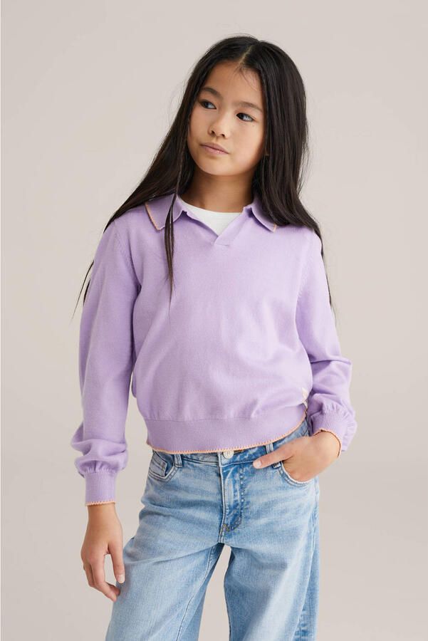 WE Fashion gebreide trui lila