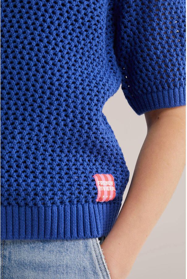 WE Fashion gebreide trui marineblauw - Foto 2