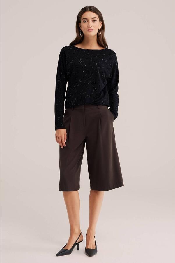 WE Fashion gebreide trui met pailletten zwart - Foto 3