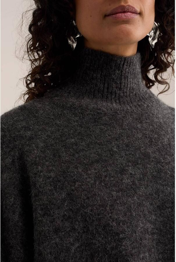 WE Fashion gebreide trui met wol antraciet - Foto 2