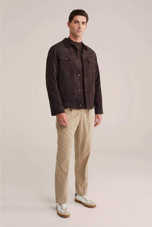 WE Fashion gebreide trui met wol donkerbruin - Foto 3