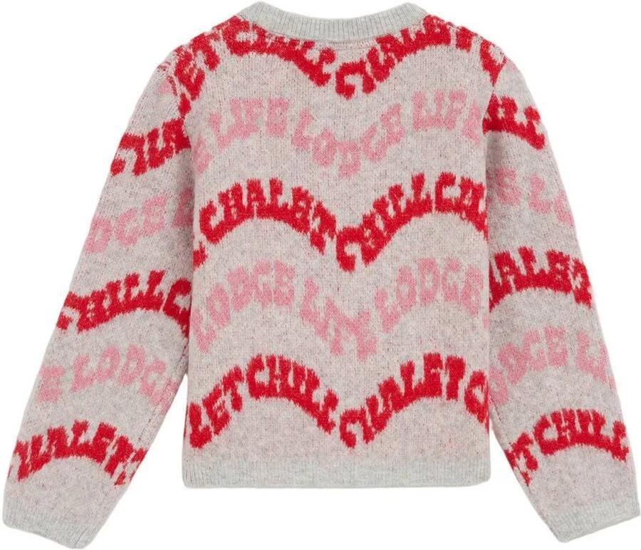 WE Fashion gebreide trui met wol grijs Meisjes Polyester Ronde hals Meerkleurig - Foto 2
