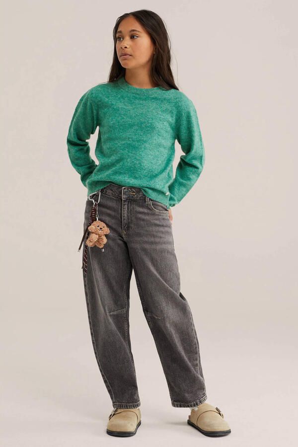 WE Fashion gebreide trui met wol groen - Foto 2
