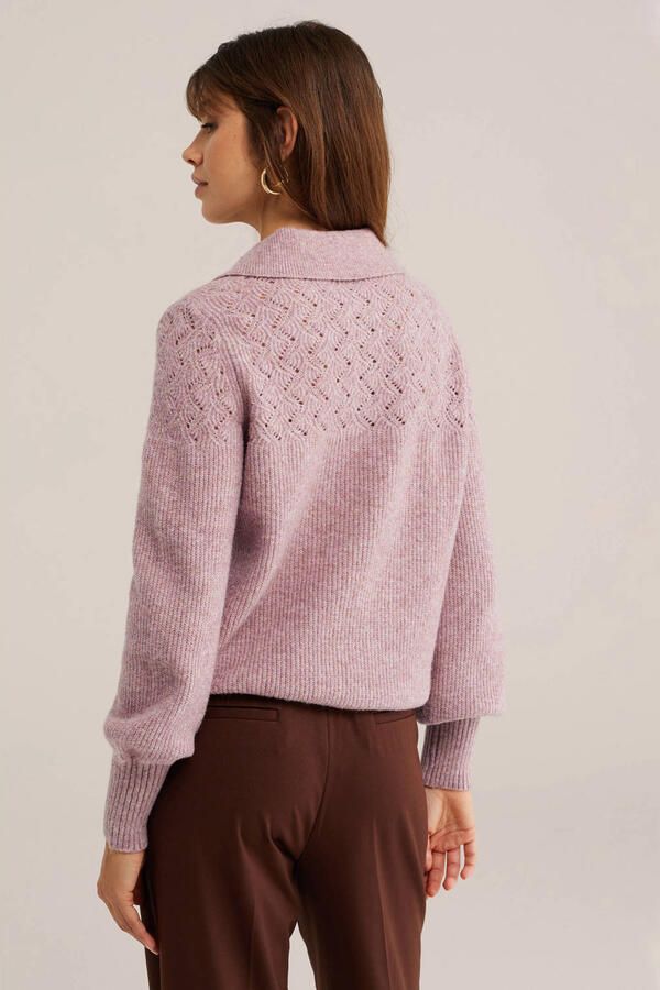 WE Fashion gebreide trui met wol lichtroze - Foto 2