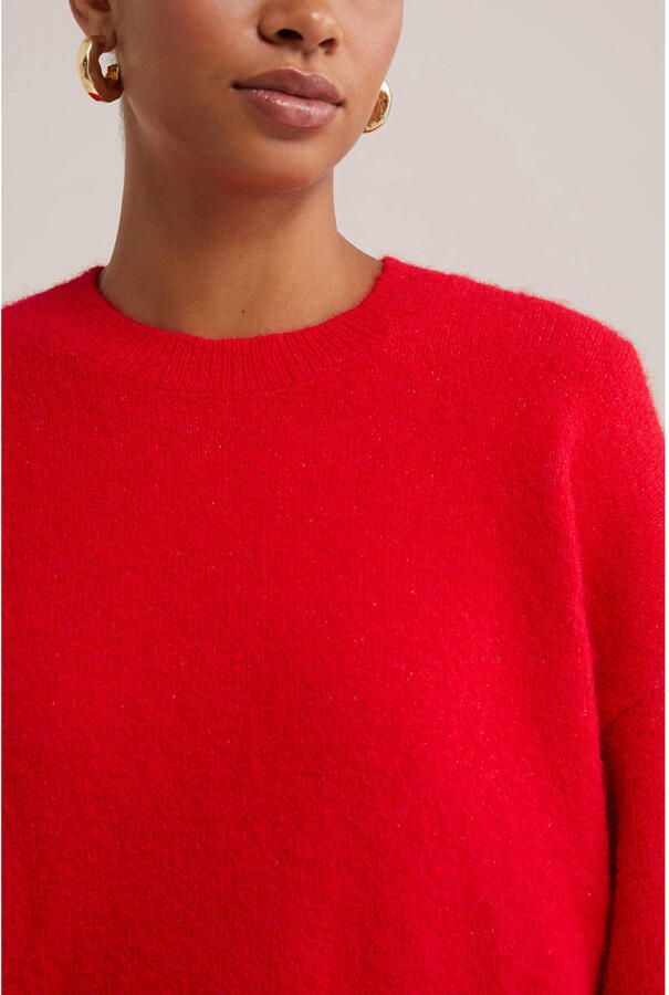 WE Fashion gebreide trui met wol rood - Foto 2