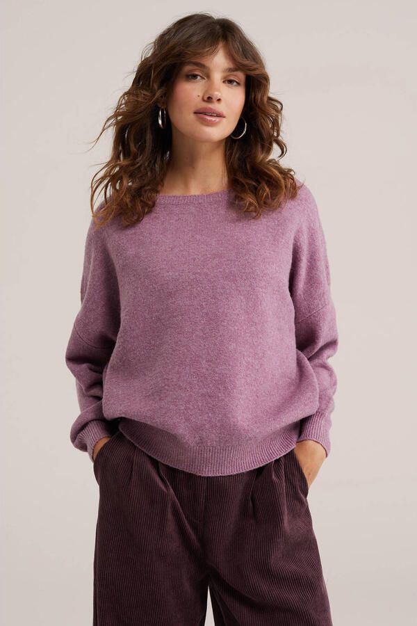 WE Fashion gebreide trui met wol roze