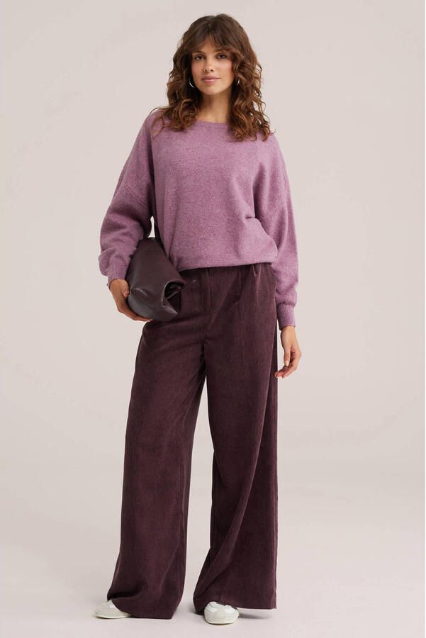 WE Fashion gebreide trui met wol roze - Foto 2