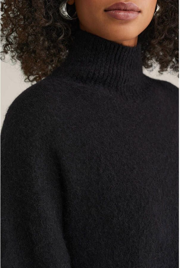 WE Fashion gebreide trui met wol zwart - Foto 2