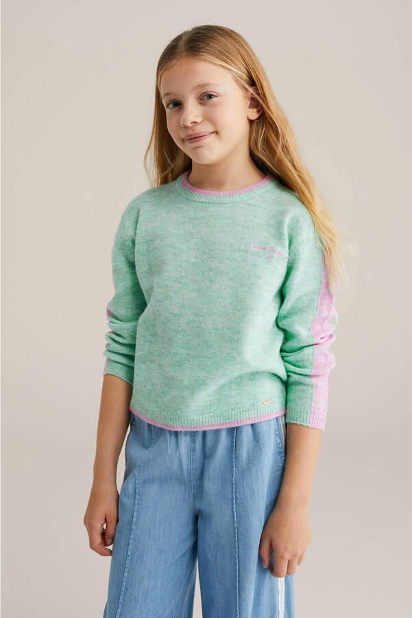 WE Fashion gebreide trui mintgroen