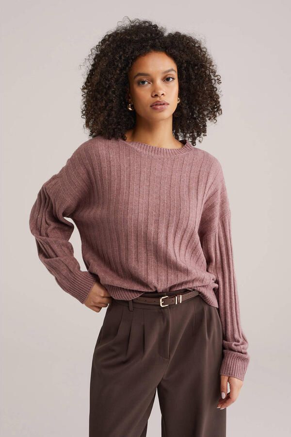 WE Fashion gebreide trui oudroze
