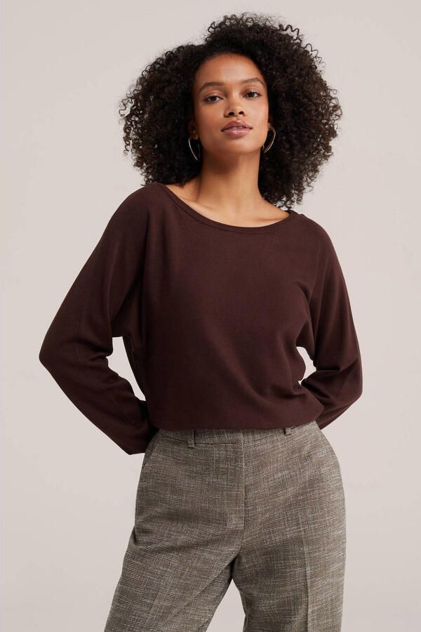 WE Fashion gebreide trui roodbruin