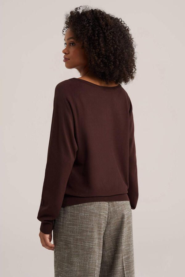 WE Fashion gebreide trui roodbruin - Foto 2