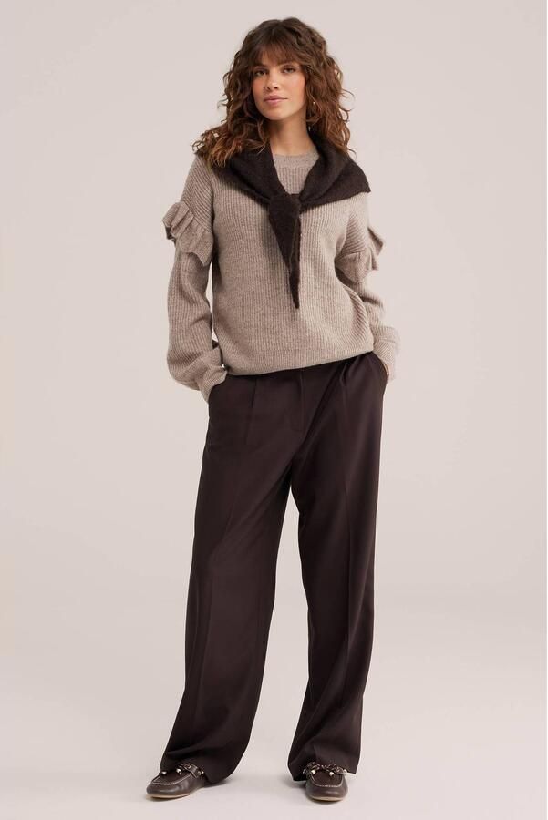WE Fashion gebreide trui taupe - Foto 2