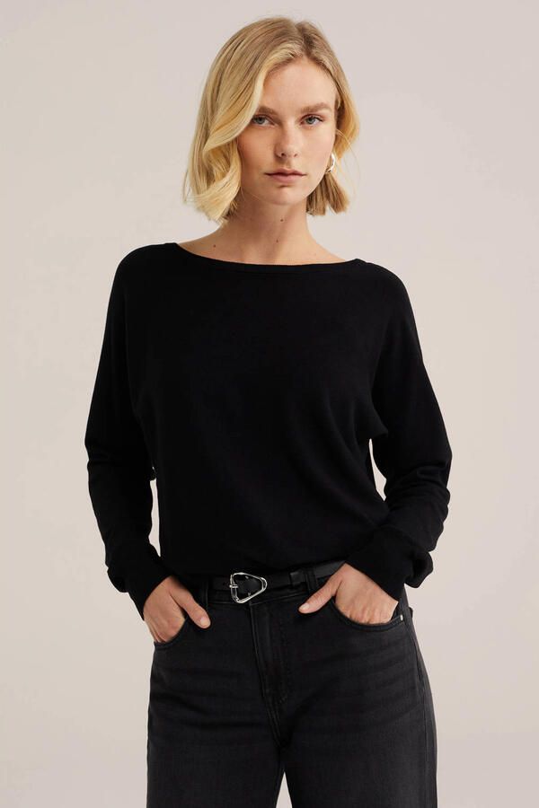 WE Fashion gebreide trui zwart