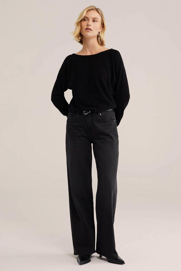 WE Fashion gebreide trui zwart - Foto 2