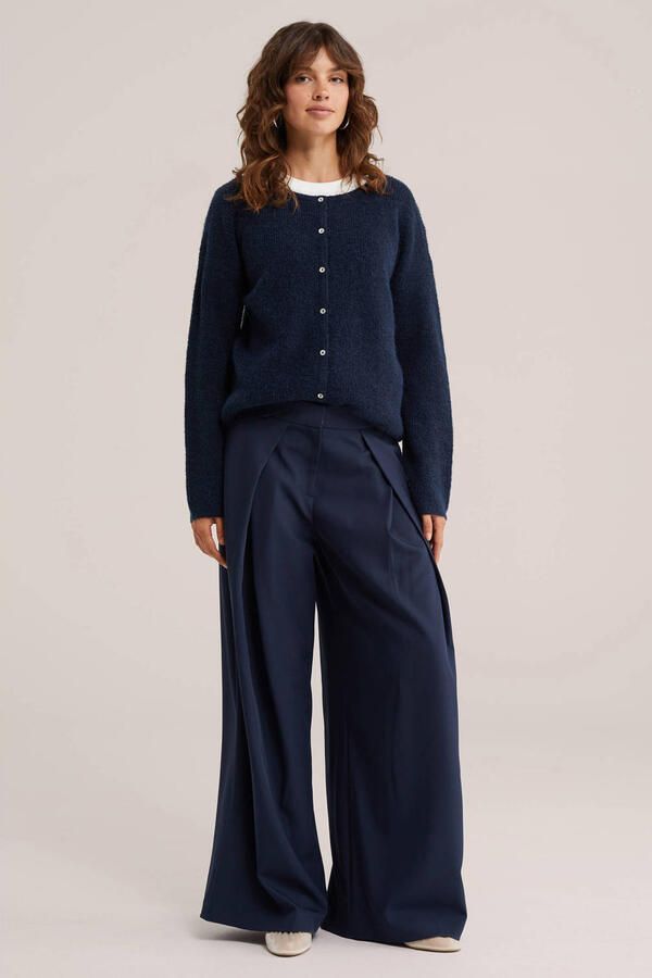 WE Fashion gebreide vest met wol donkerblauw - Foto 3
