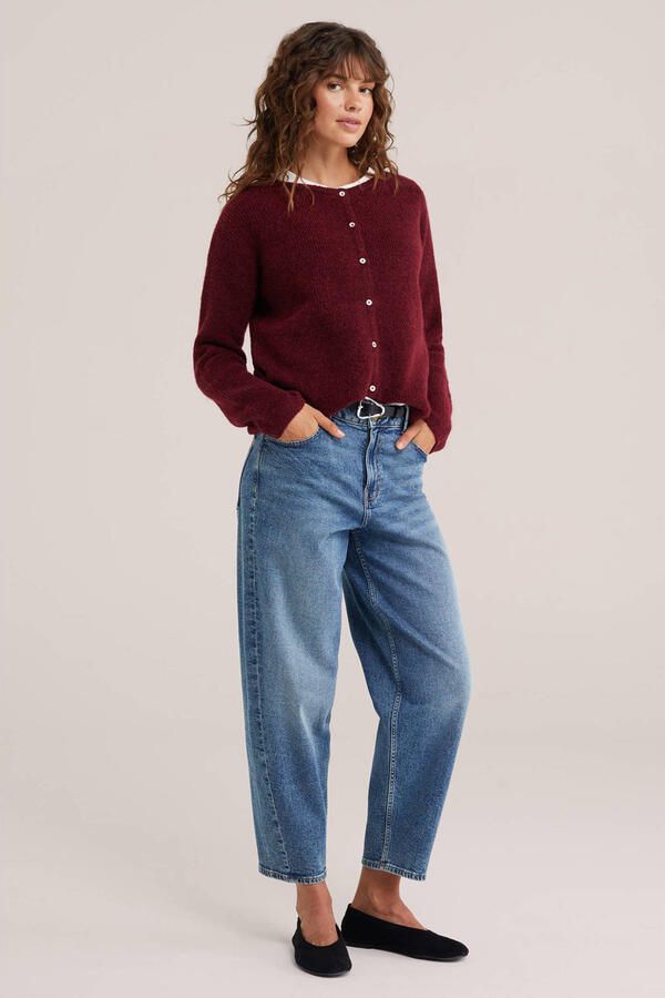 WE Fashion gebreide vest met wol donkerrood - Foto 2