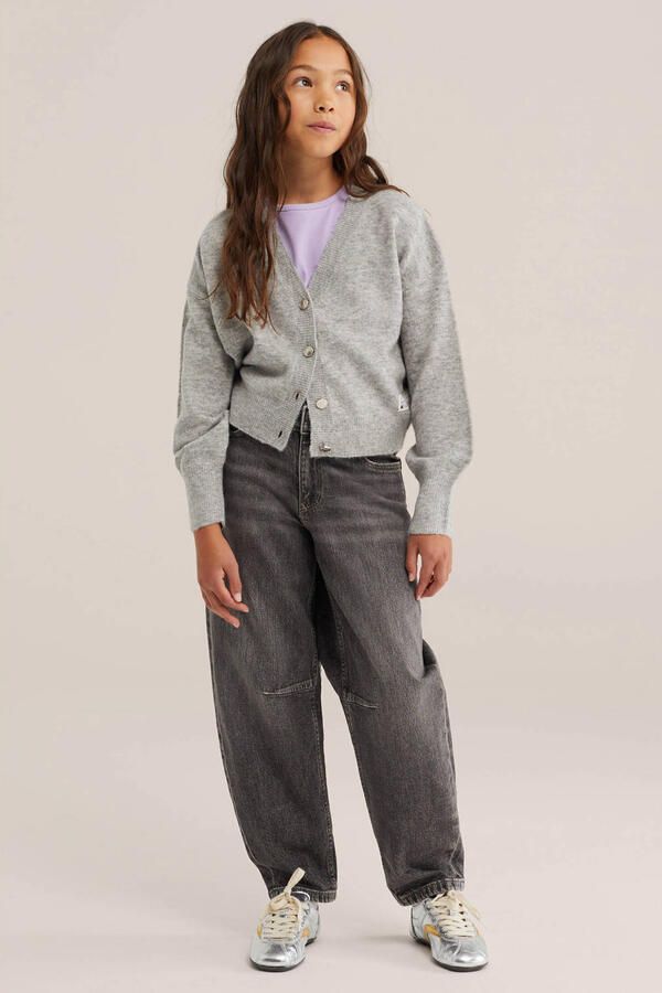 WE Fashion gebreide vest met wol grijs - Foto 2