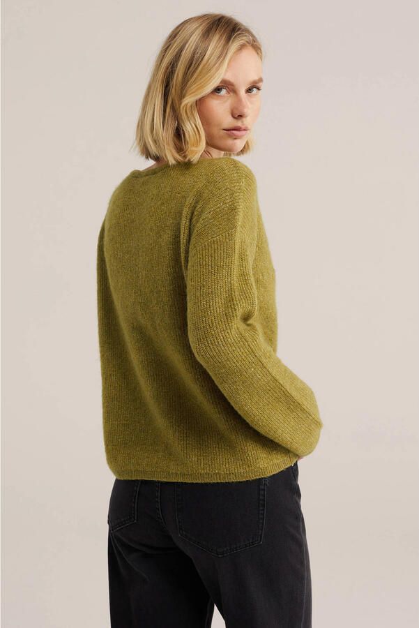 WE Fashion gebreide vest met wol groen - Foto 3