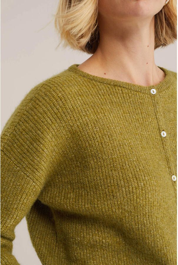 WE Fashion gebreide vest met wol groen - Foto 2