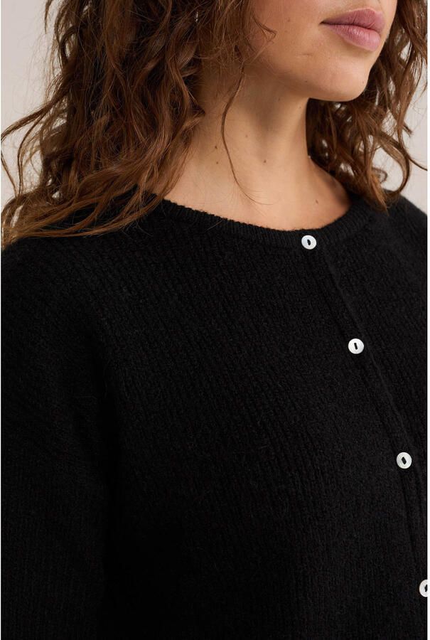 WE Fashion gebreide vest met wol zwart - Foto 2