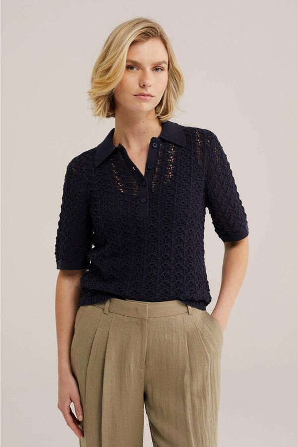 WE Fashion gehaakte top donkerblauw