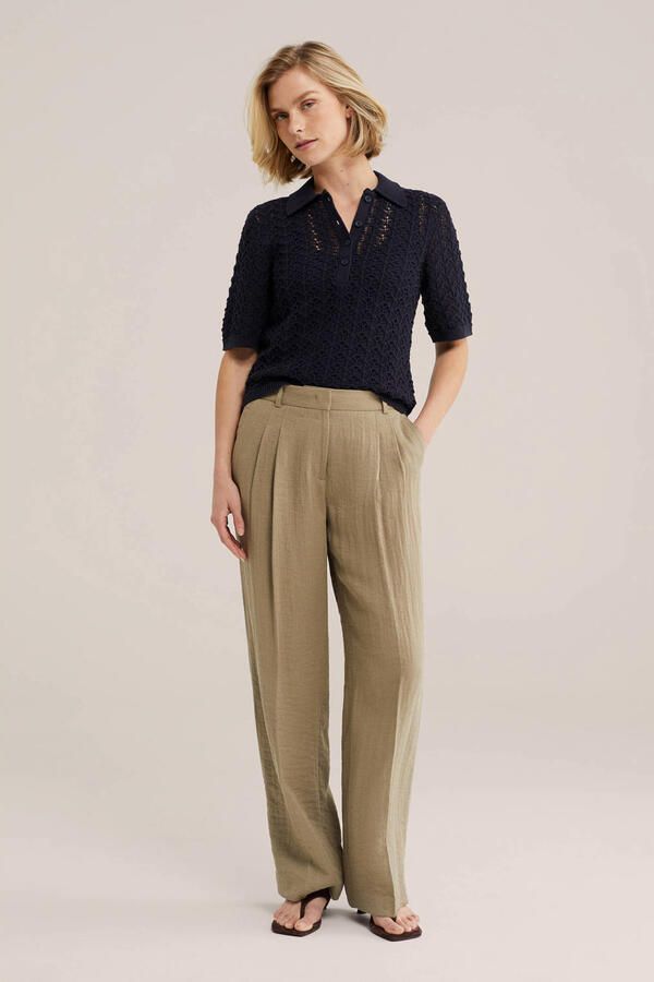 WE Fashion gehaakte top donkerblauw - Foto 3