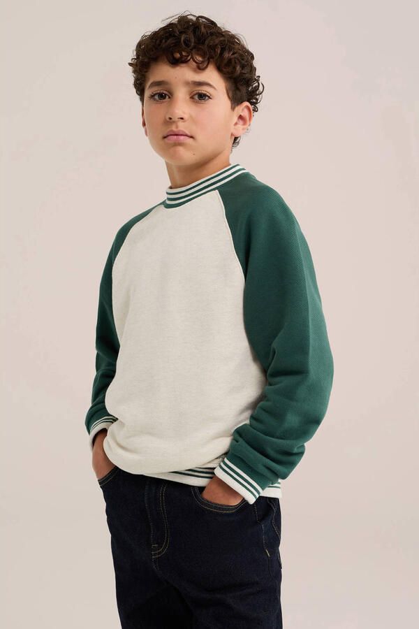WE Fashion gemêleerde sweater donkergroen
