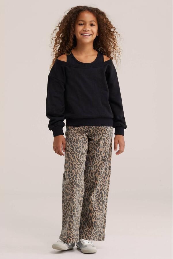 WE Fashion gemêleerde sweater zwart Gemêleerd - Foto 2