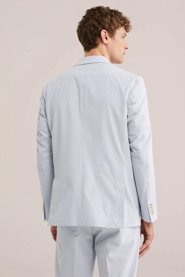 WE Fashion geruit colbert lichtblauw - Foto 2