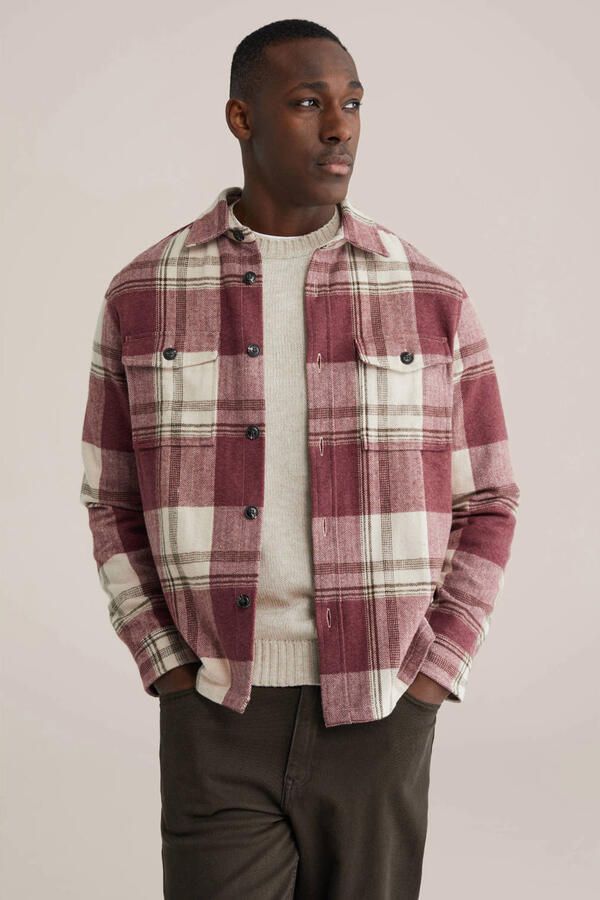 WE Fashion geruit overshirt rood