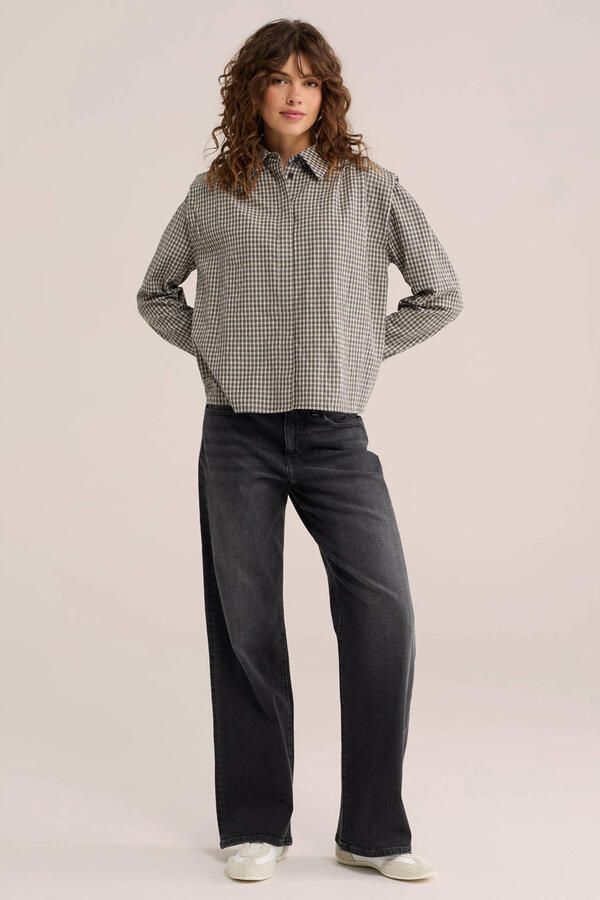 WE Fashion geruite blouse grijs - Foto 2