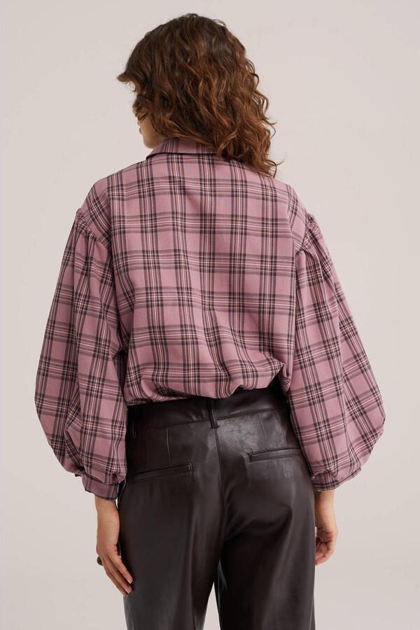 WE Fashion geruite blouse oudroze - Foto 3