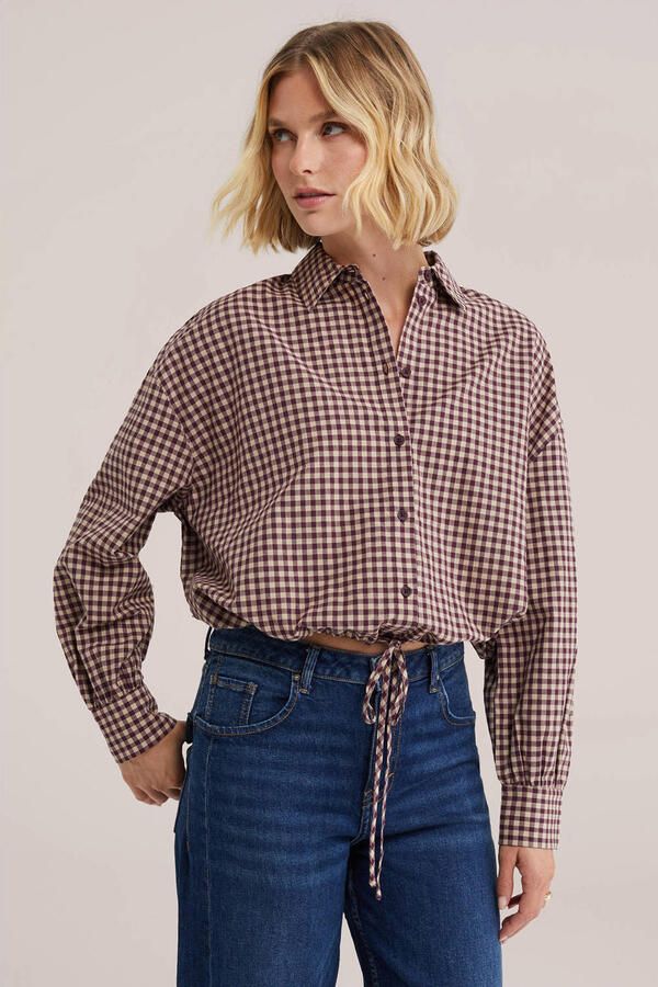 WE Fashion geruite blouse rood