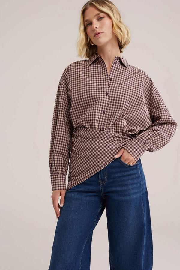 WE Fashion geruite blouse rood - Foto 3