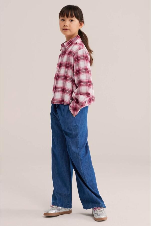 WE Fashion geruite blouse rood wit Meisjes Katoen Klassieke kraag Ruit - Foto 3