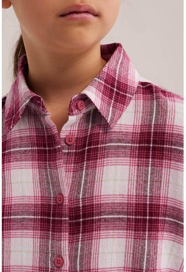 WE Fashion geruite blouse rood wit Meisjes Katoen Klassieke kraag Ruit - Foto 2