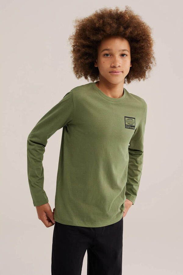 WE Fashion geruite pyjama olijfgroen zwart