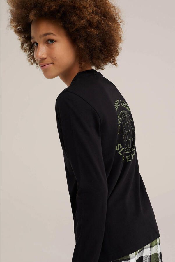 WE Fashion geruite pyjama olijfgroen zwart - Foto 2