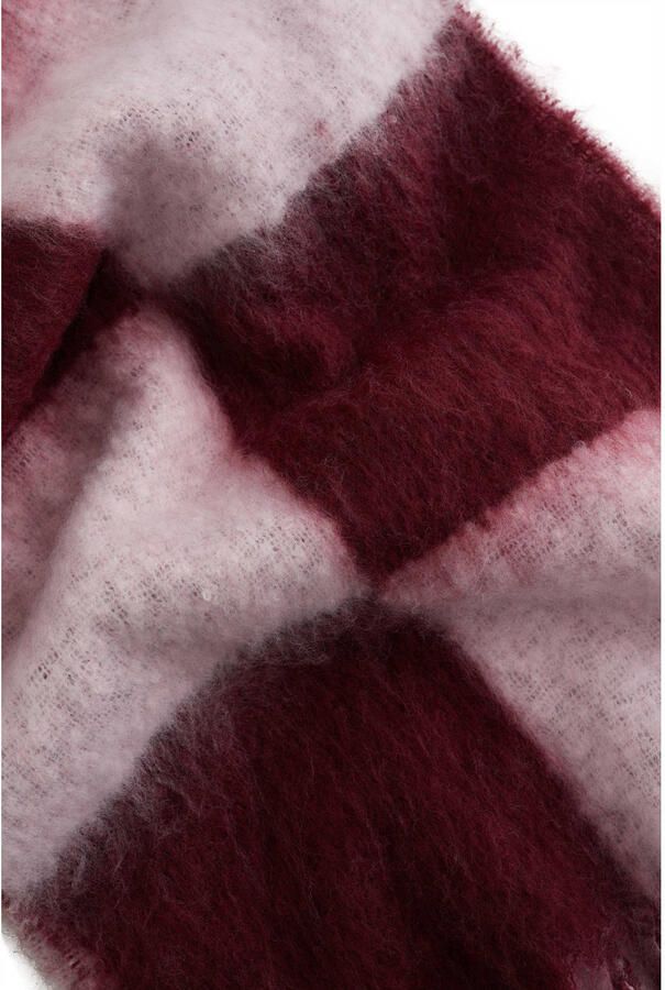 WE Fashion geruite sjaal donkerrood lichtroze Meisjes Polyester Ruit - Foto 2
