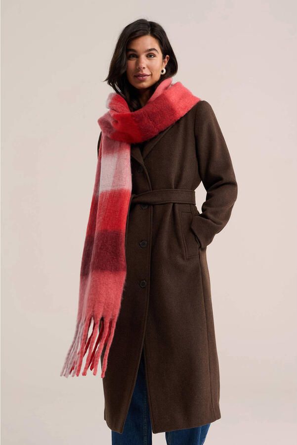 WE Fashion geruite sjaal rood