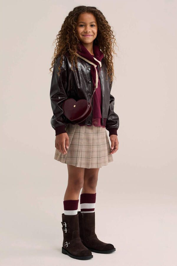 WE Fashion geruite skort beige - Foto 3